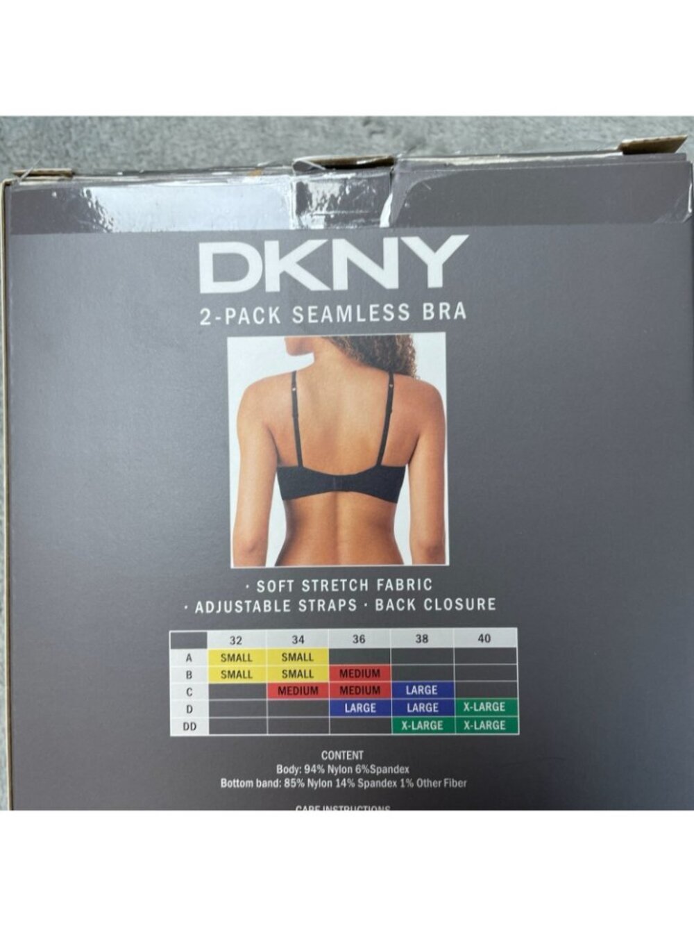 NWT DKNY Women's M 2-Pack Seamless Bra Black Cream F1243 - Picture 7 of 10